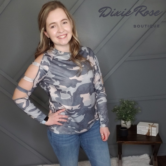 Camouflage Cold Shoulder - Picture 1 of 2